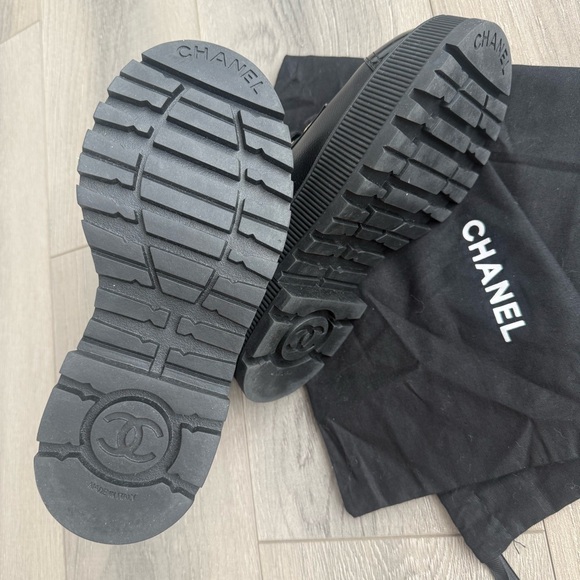 CHANEL Grained Calfskin Lace Up Combat Boots - Picture 7 of 11